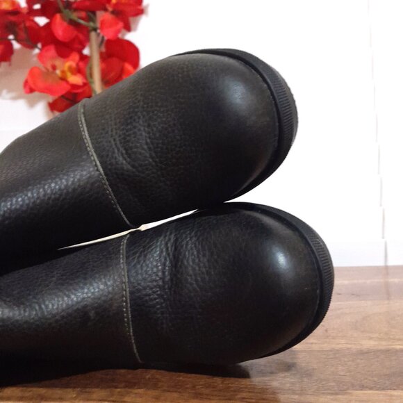 Leather Sorel Hidden Wedge Gray Joan Of Arc Booties sz 7 - Picture 5 of 9